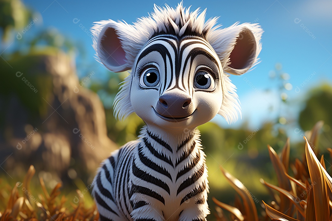 Zebra pequena fofa hiperrealista