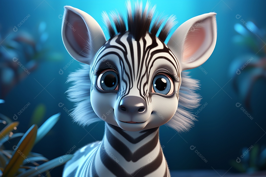 Zebra pequena fofa hiperrealista