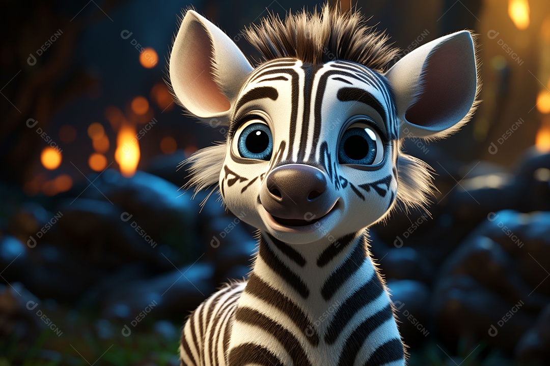 Zebra pequena fofa hiperrealista
