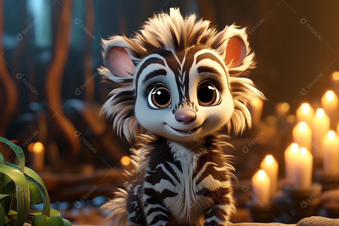 Zebra pequena fofa hiperrealista