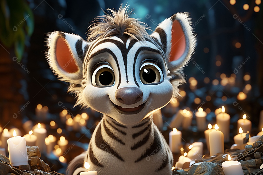 Zebra pequena fofa hiperrealista