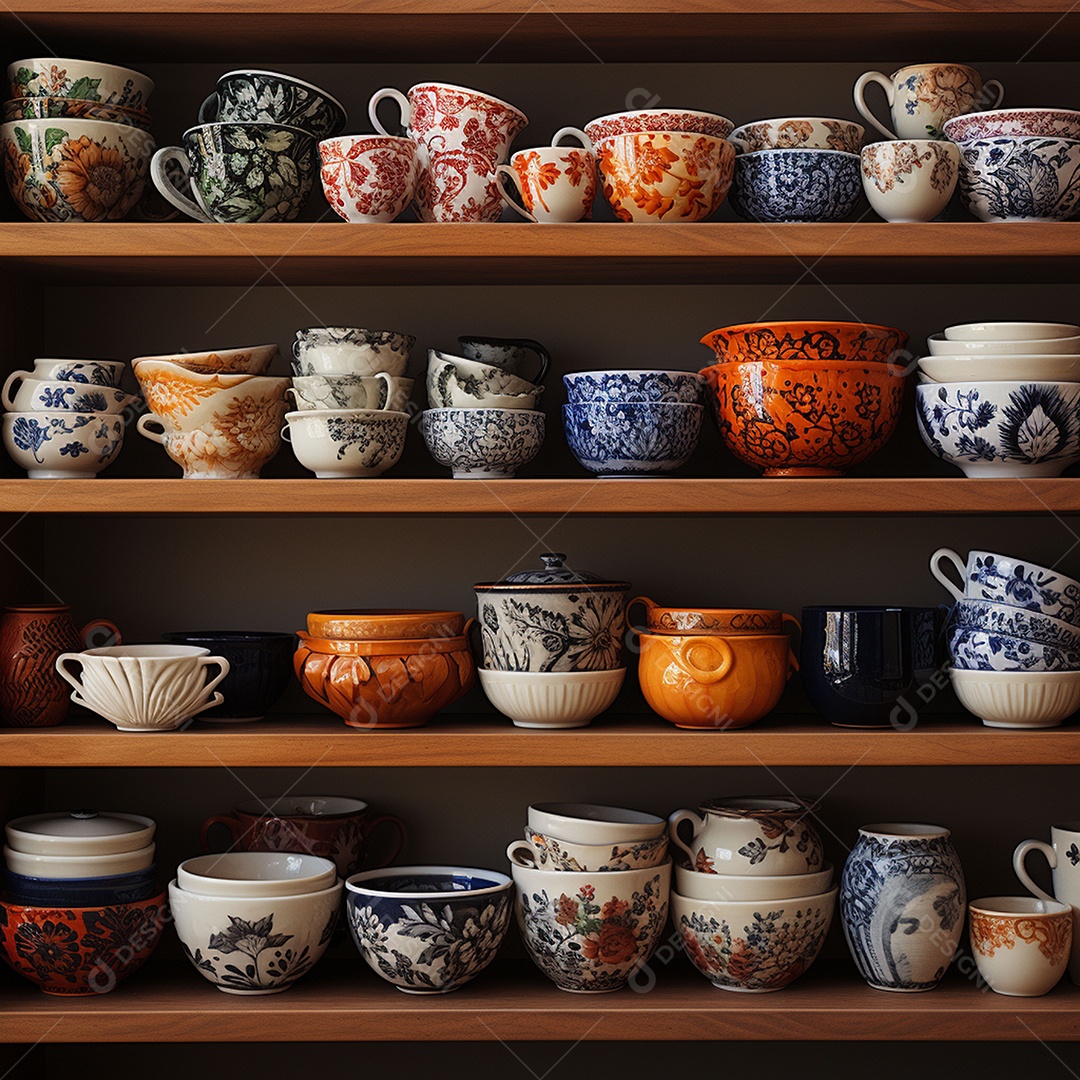 Vários tipos de louças