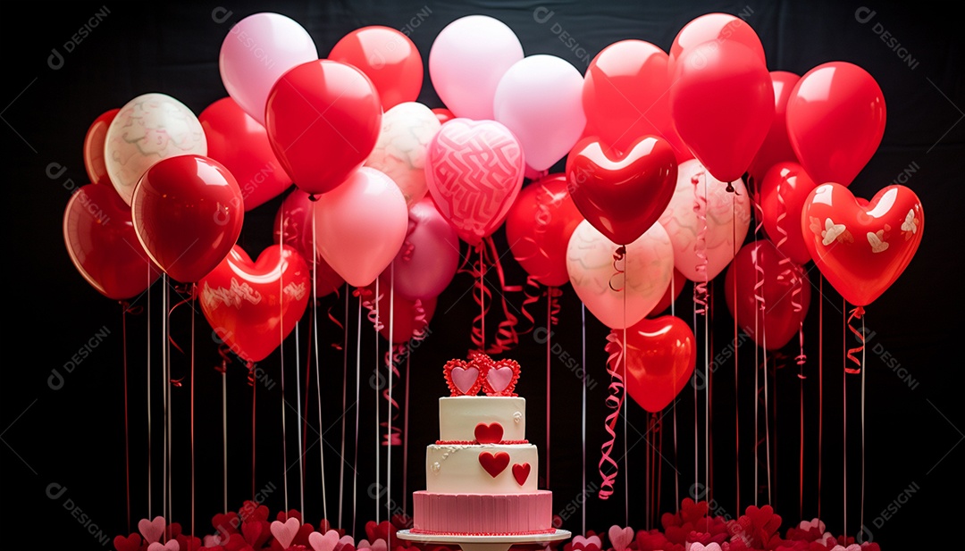 Bolo doce com balões