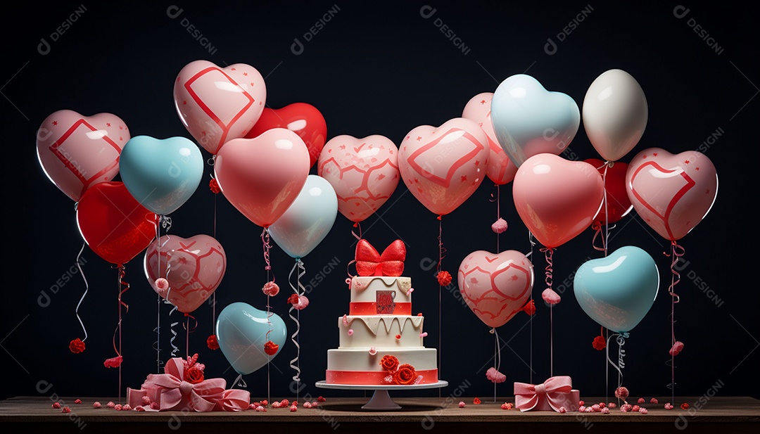 Bolo doce com balões