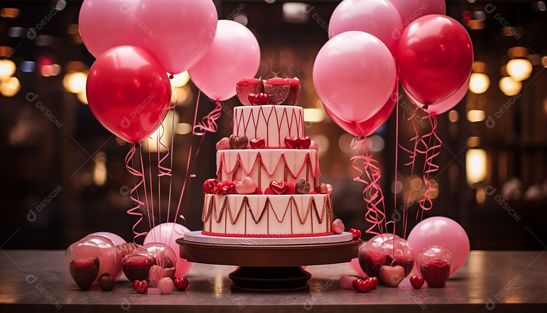 Bolo doce com balões