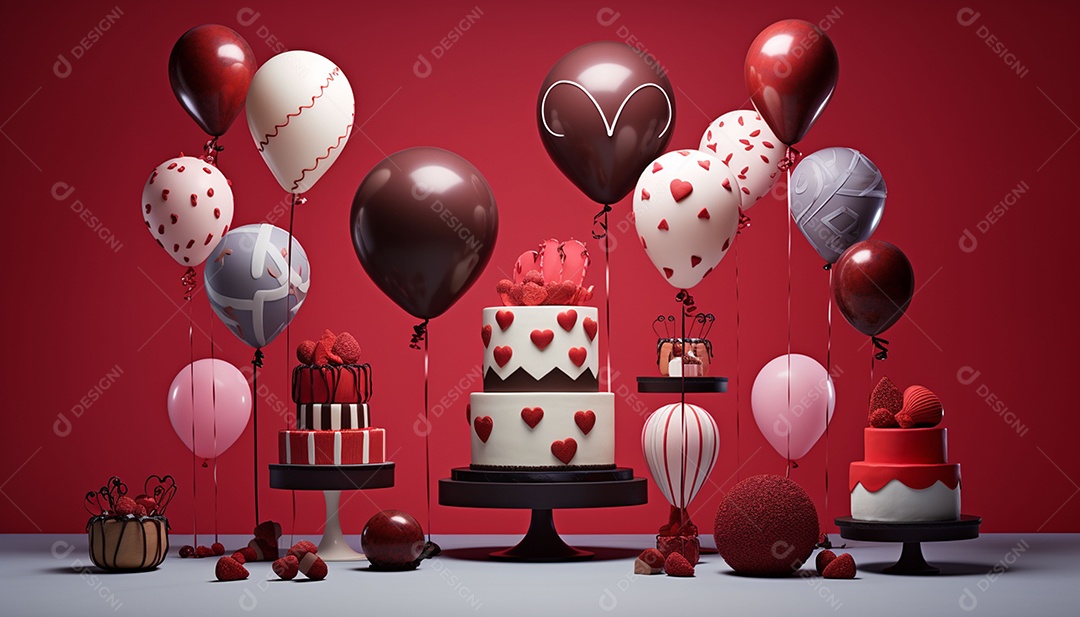 Bolo doce com balões