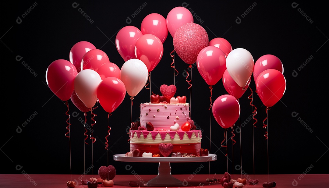 Bolo doce com balões