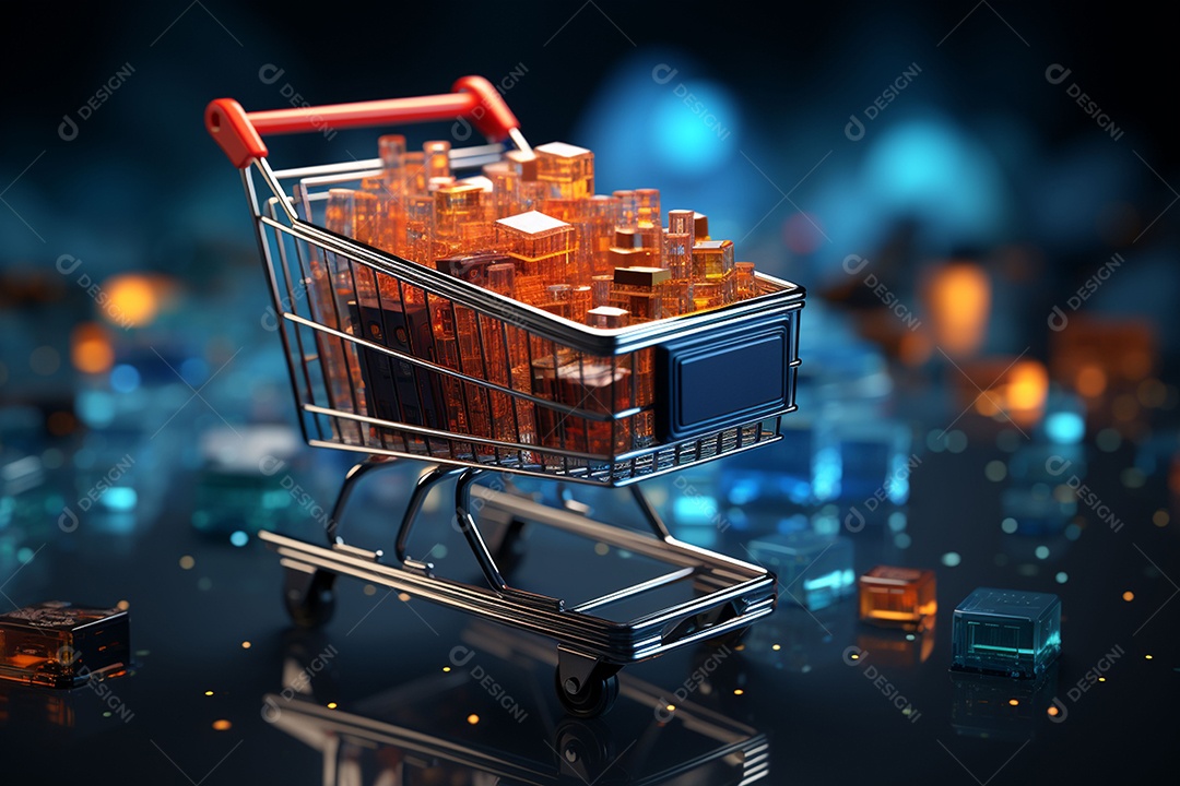 Composição digital do carrinho de compras