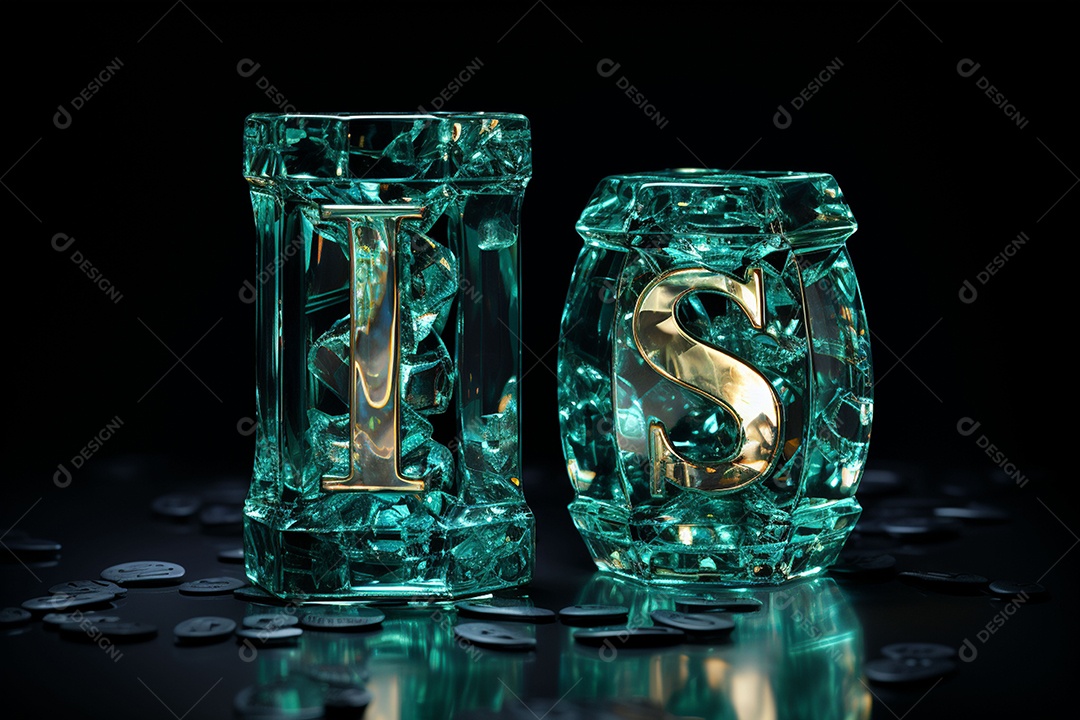 Cifrão feito de vidro