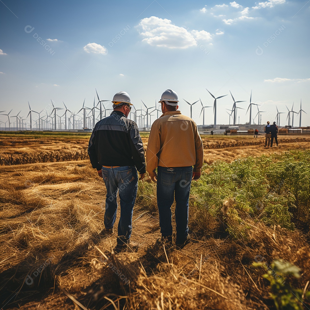 Engenheiro trabalhando em eletricidade eólica