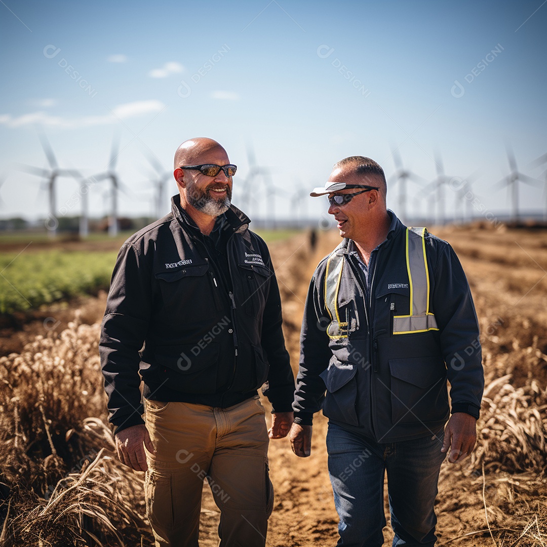 Engenheiro trabalhando em eletricidade eólica