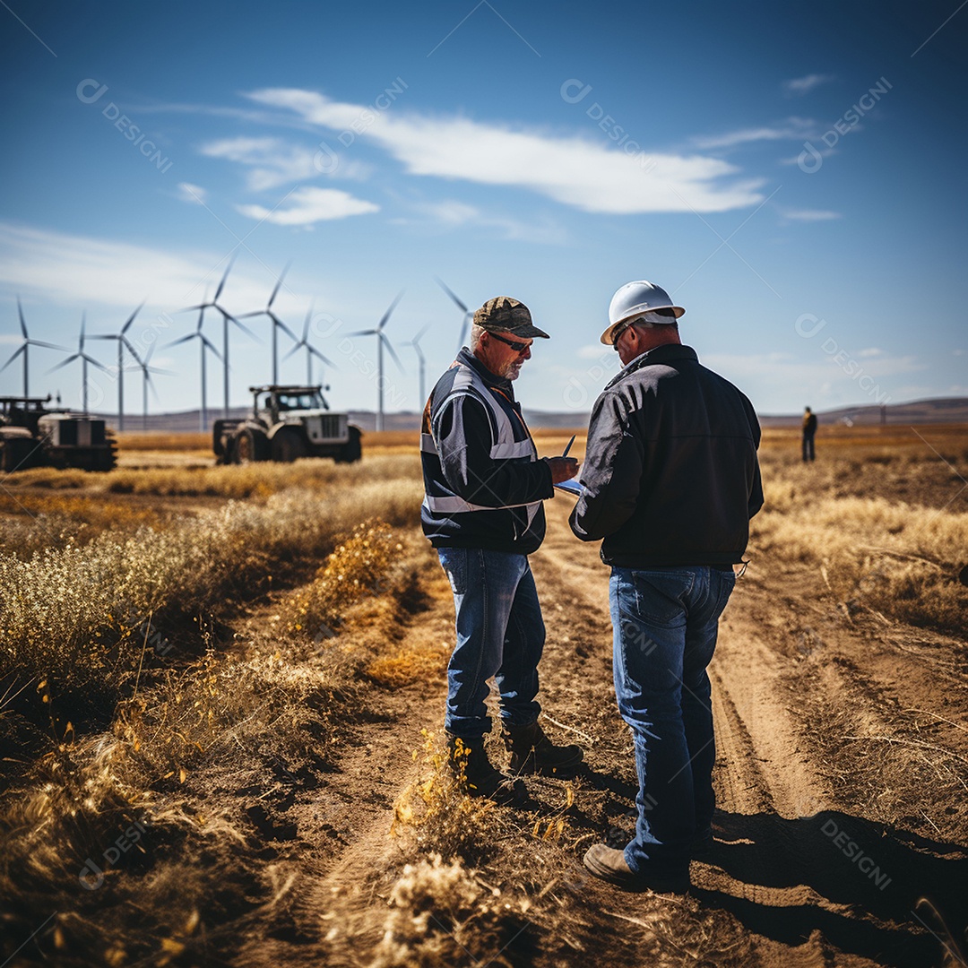 Engenheiro trabalhando em eletricidade eólica