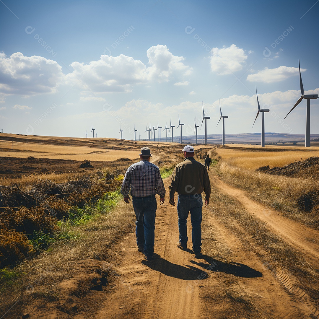 Engenheiro trabalhando em eletricidade eólica
