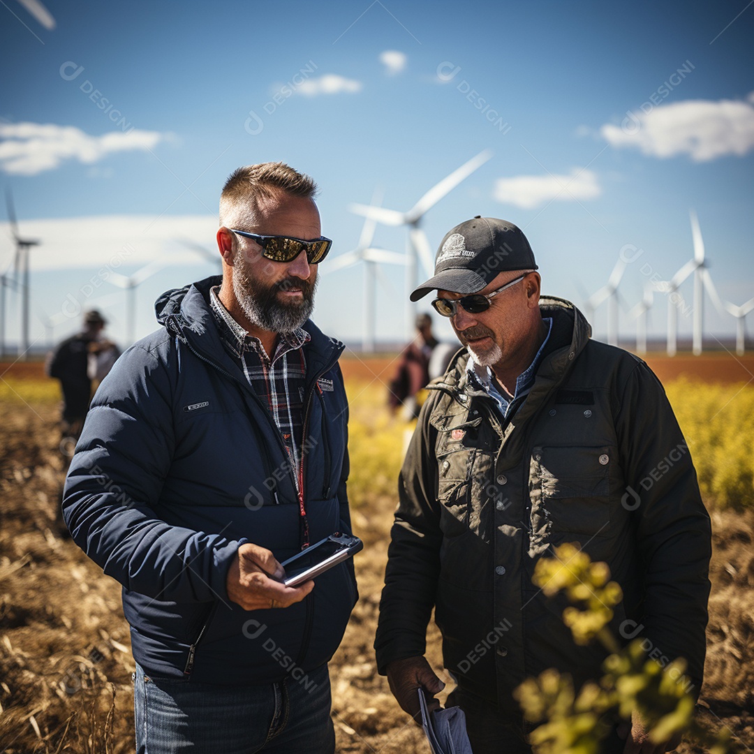 Engenheiro trabalhando em eletricidade eólica