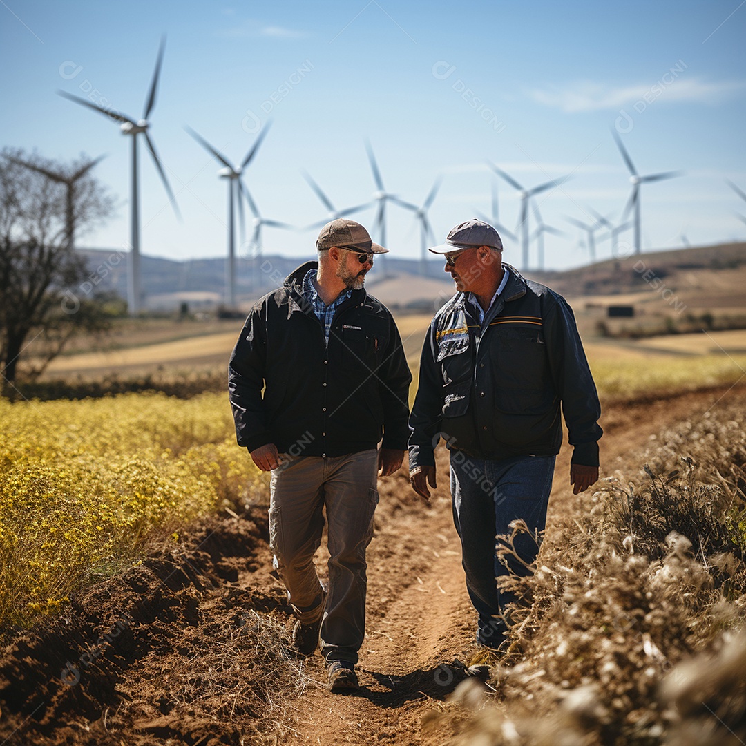 Engenheiro trabalhando em eletricidade eólica