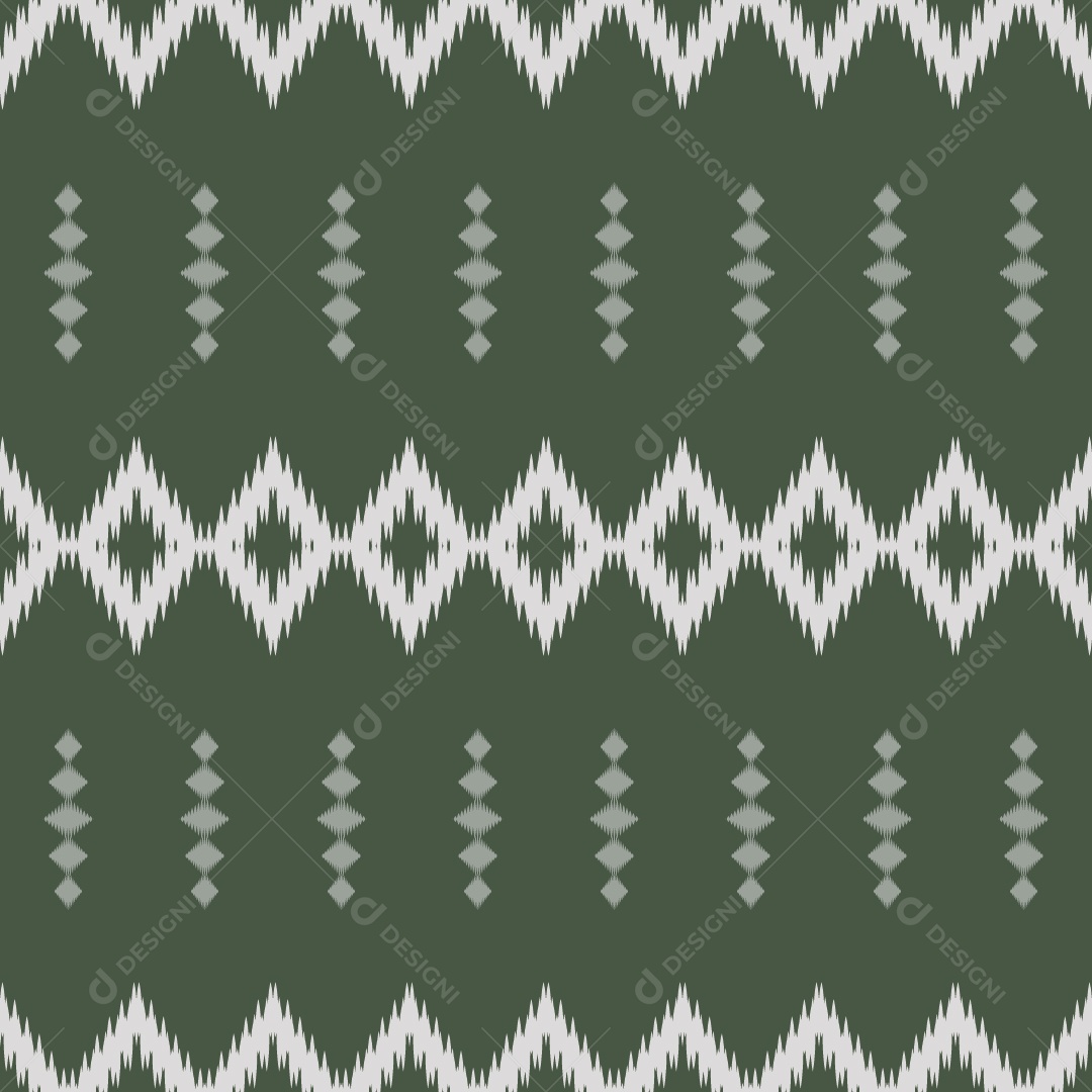 Padrão Tribal Ilustração Verde Escuro e Branco Vetor EPS