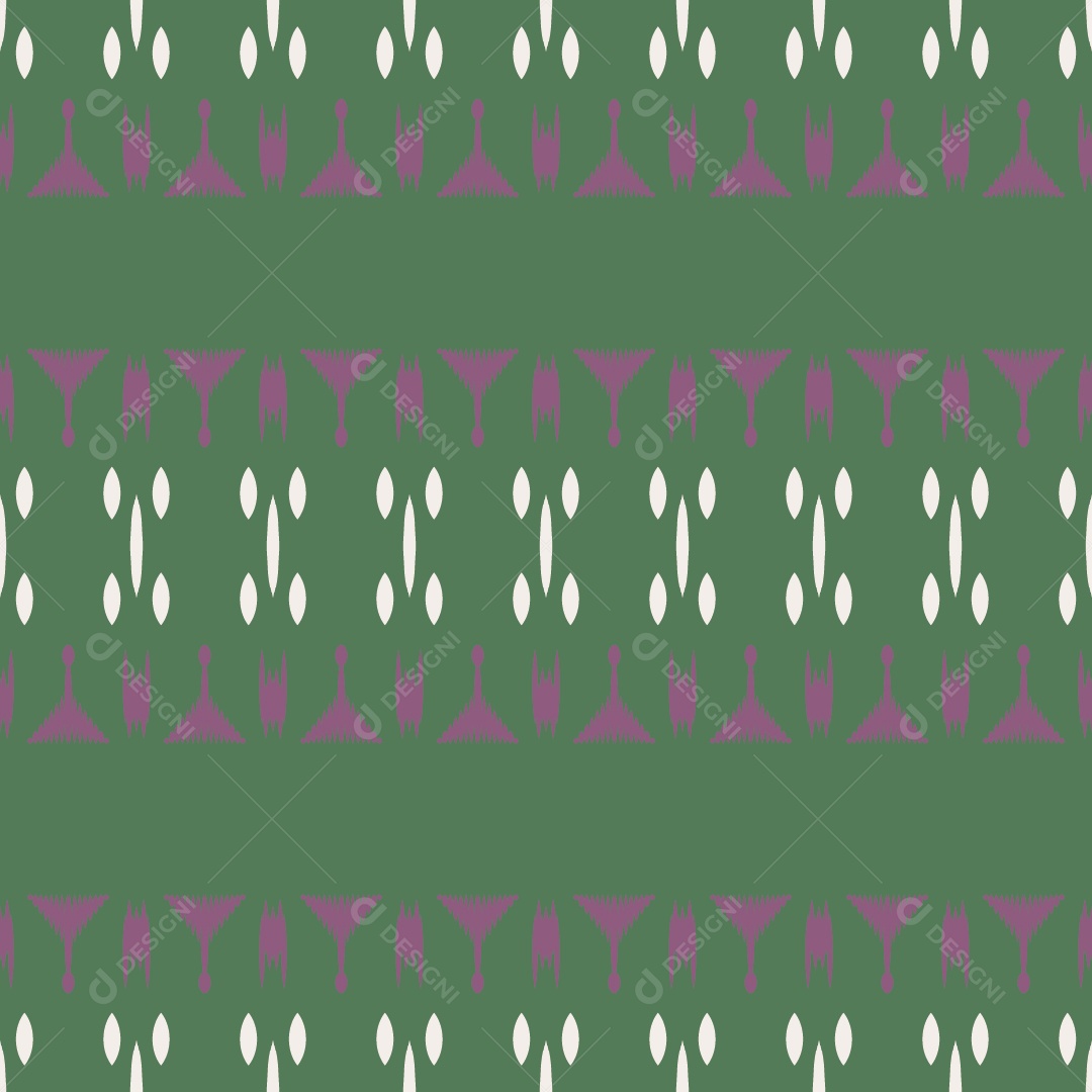 Ilustração de Padrão Tribal Verde Roxo e Branco Vetor EPS