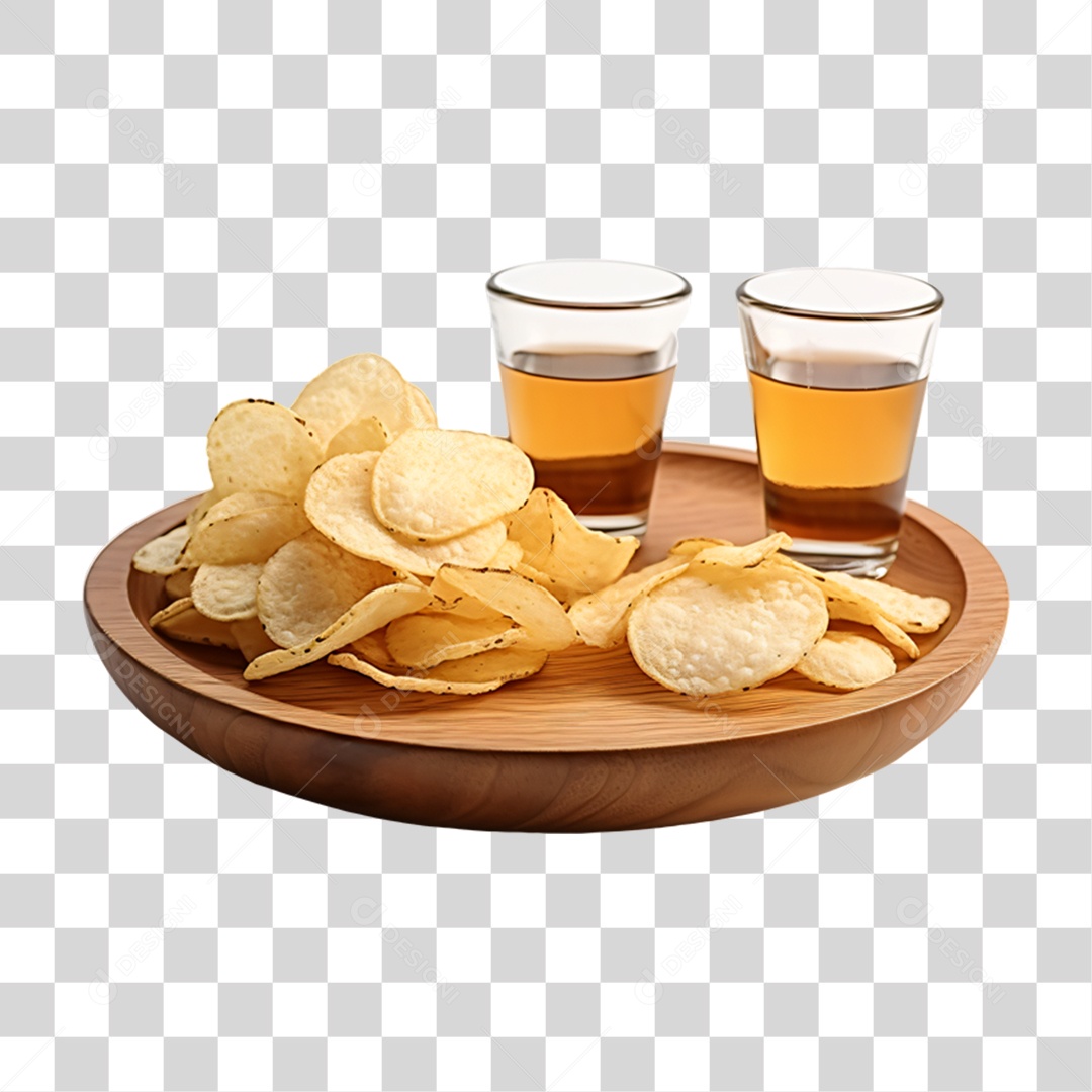 Porção de Batata Frita com Bebida PNG Transparente