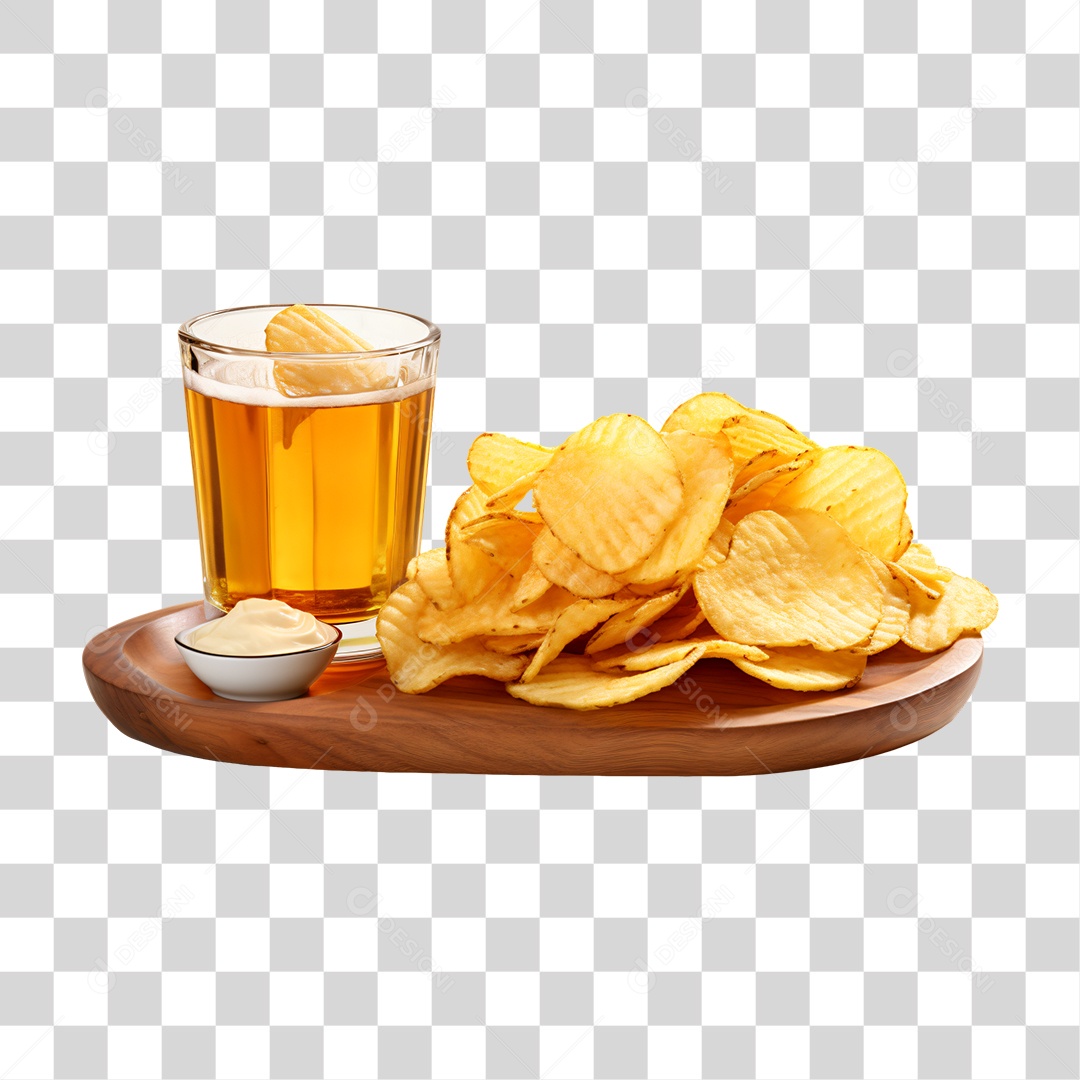 Porção de Batata Frita com Bebida PNG Transparente