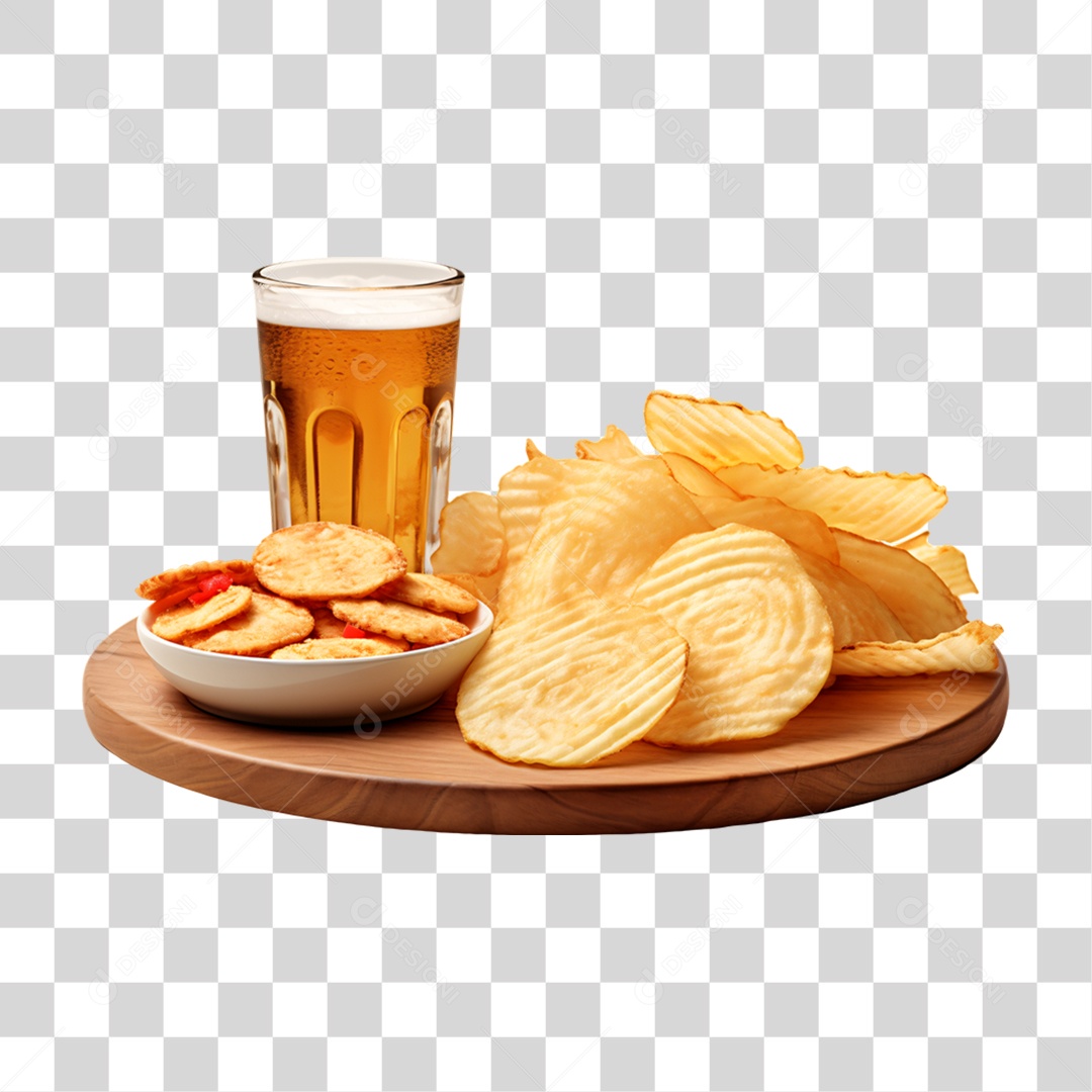 Porção de Batata Frita com Bebida PNG Transparente