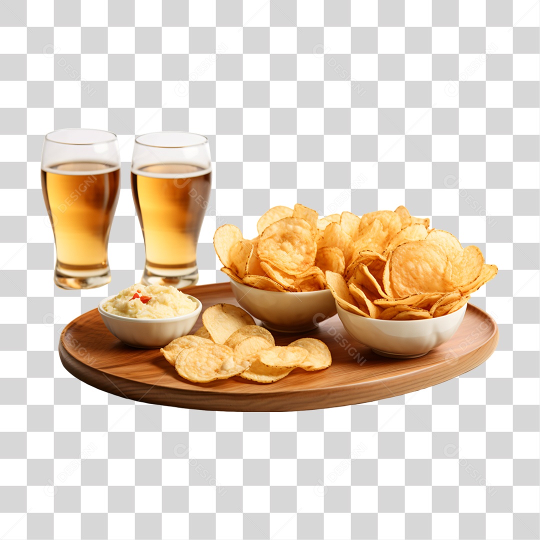 Porção de Batata Frita com Bebida PNG Transparente