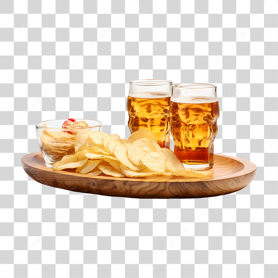 Porção de Batata Frita com Bebida PNG Transparente