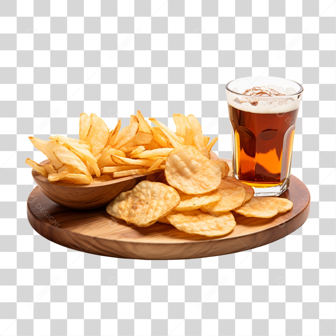 Porção de Batata Frita com Bebida PNG Transparente