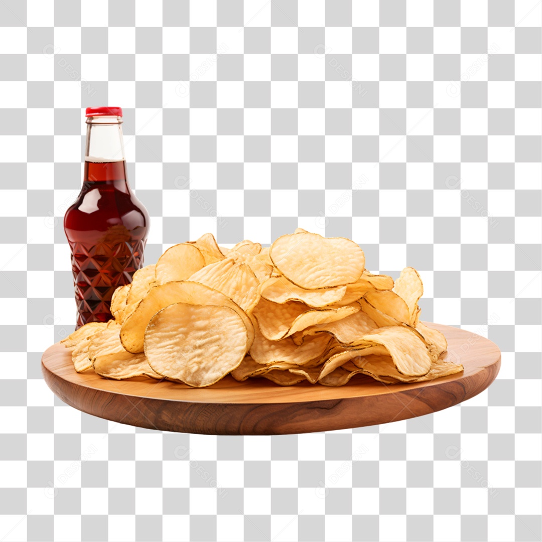 Porção de Batata Frita com Bebida PNG Transparente