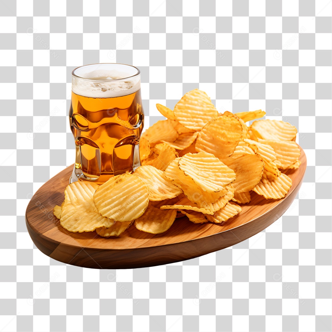 Porção de Batata Frita com Bebida PNG Transparente