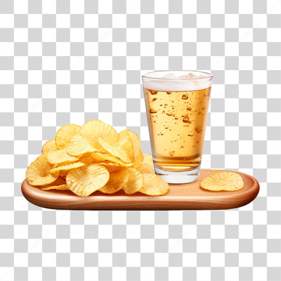 Porção de Batata Frita com Bebida PNG Transparente