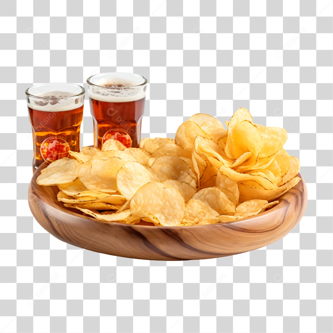 Porção de Batata Frita com Bebida PNG Transparente