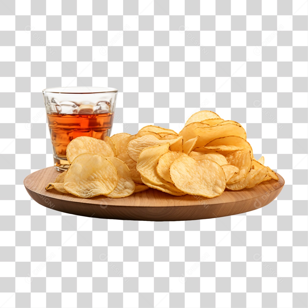 Porção de Batata Frita com Bebida PNG Transparente