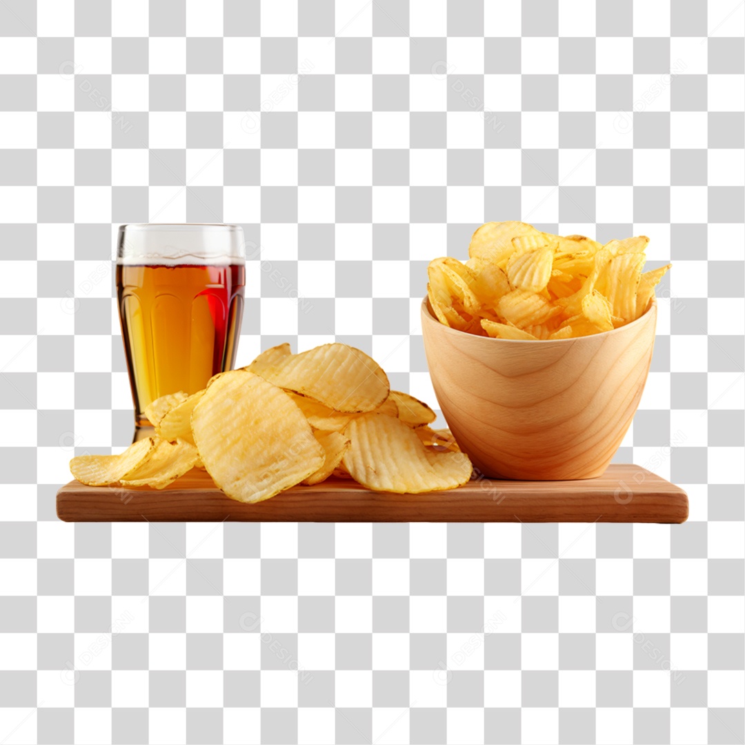 Porção de Batata Frita com Bebida PNG Transparente