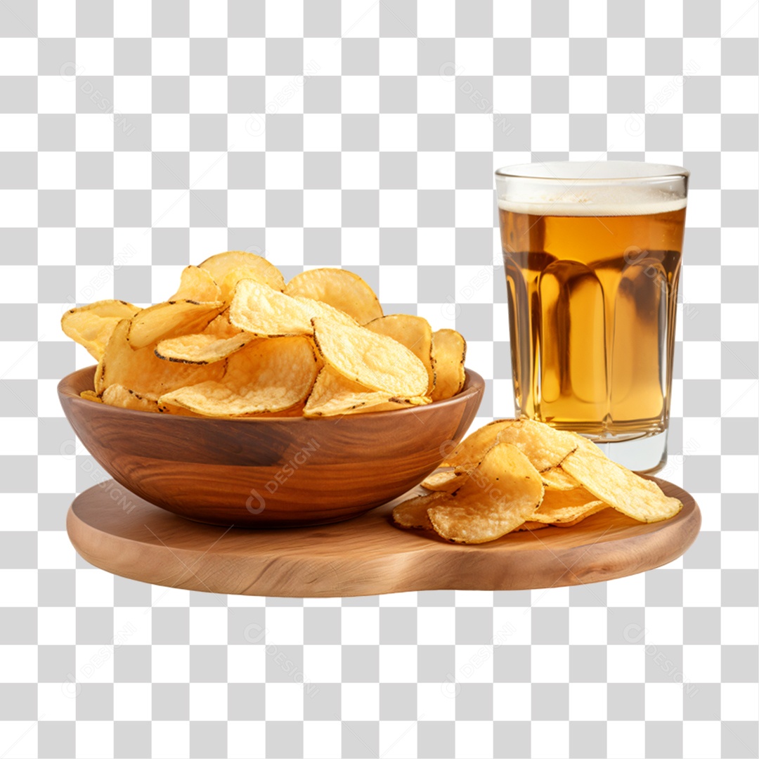 Porção de Batata Frita com Bebida PNG Transparente