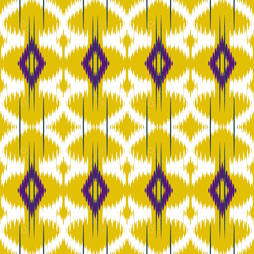 Ilustração de Padrão Tribal Amarelo e Roxo Vetor EPS