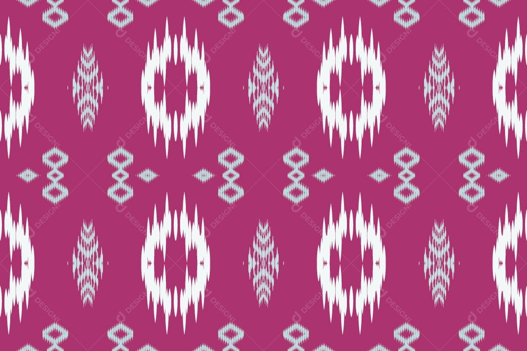 Padrão Tribal Tradicional Rosa Azul e Branco Ilustração Vetor EPS