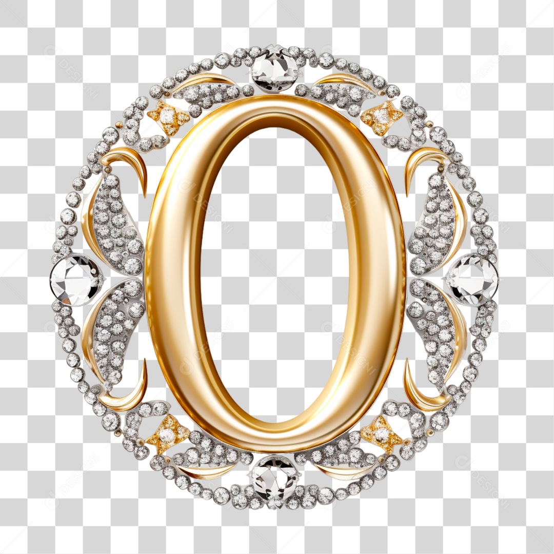 Letra O Maiúscula de Diamante Elemento 3D do Alfabeto PNG Transparente Sem Fundo