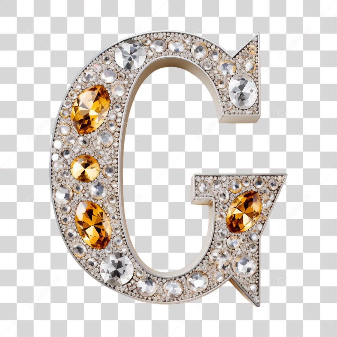 Letra G Maiúscula de Diamante Elemento 3D do Alfabeto PNG Transparente Sem Fundo