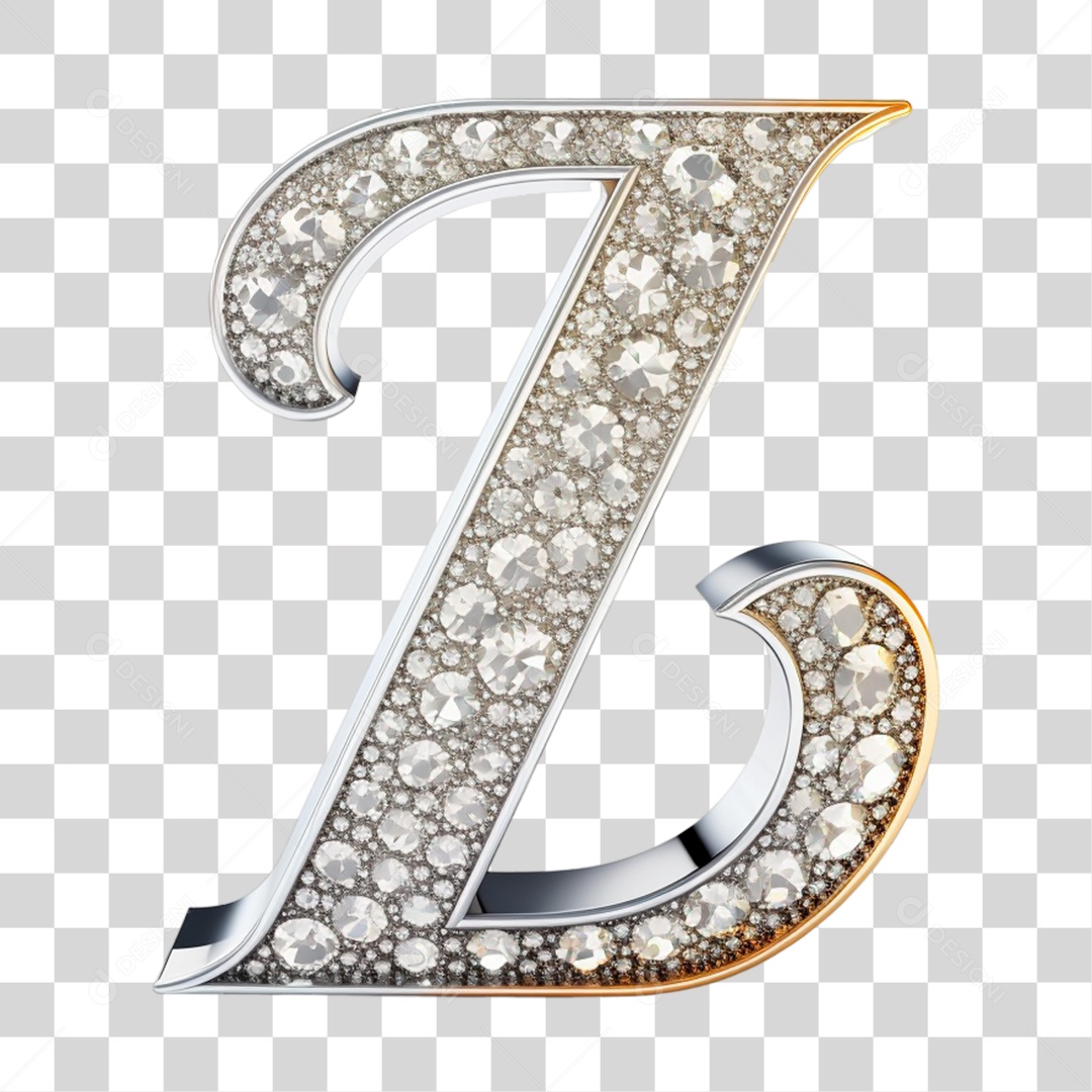 Letra Z Maiúscula de Diamante Elemento 3D do Alfabeto PNG Transparente Sem Fundo
