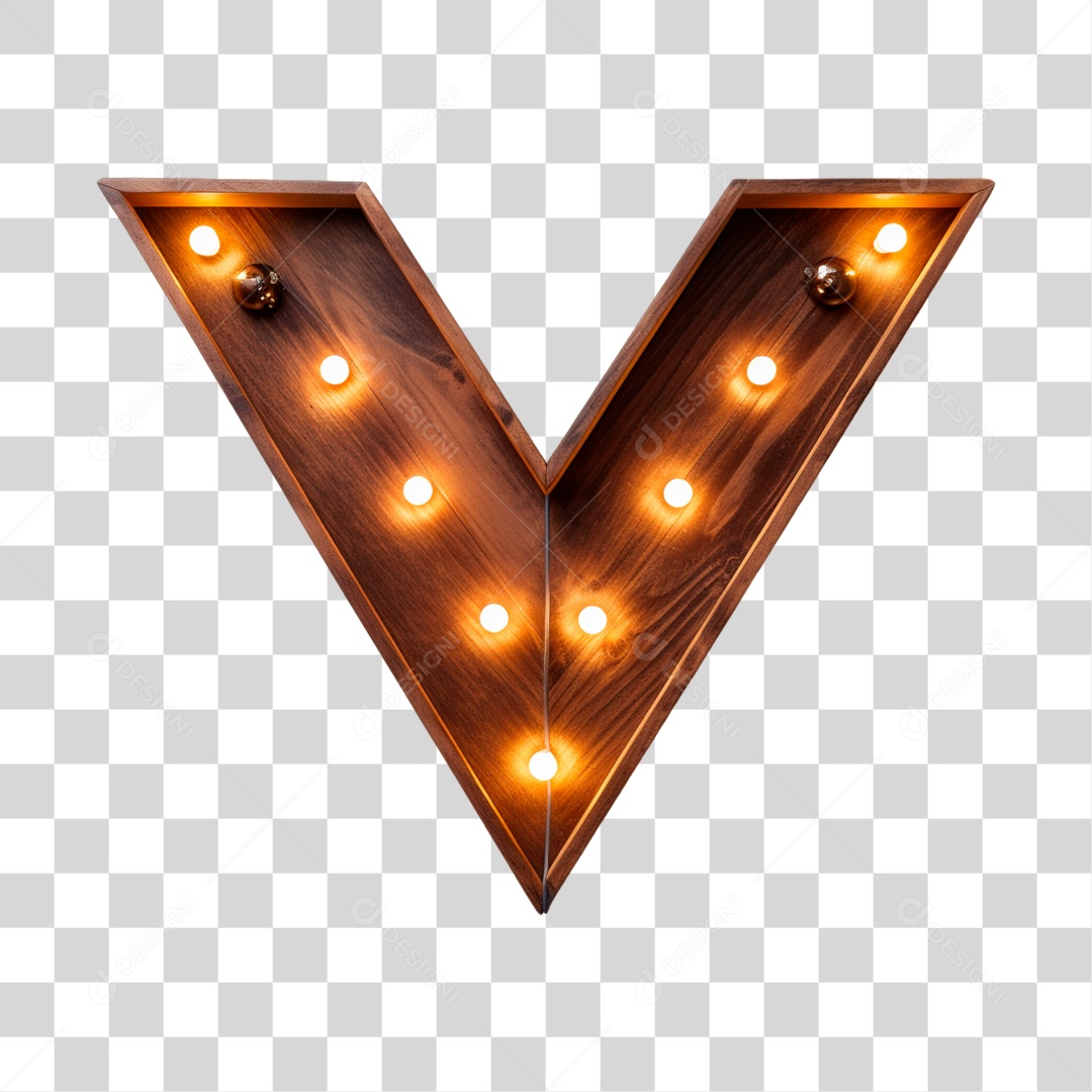 Elemento 3D Seta Iluminada com Lâmpadas de Led PNG Transparente Sem Fundo