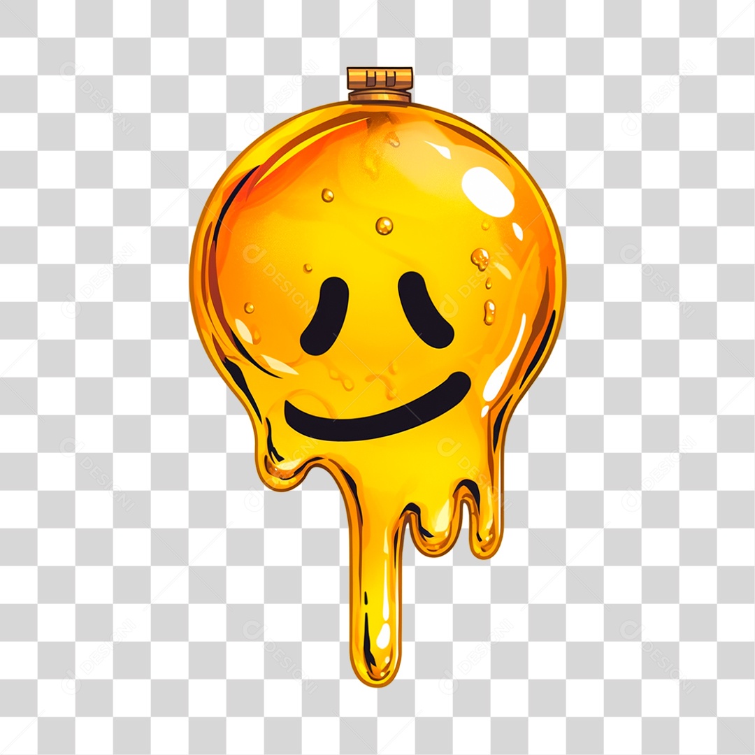 Sticker de Emoji Triste Amarelo PNG Transparente Sem Fundo