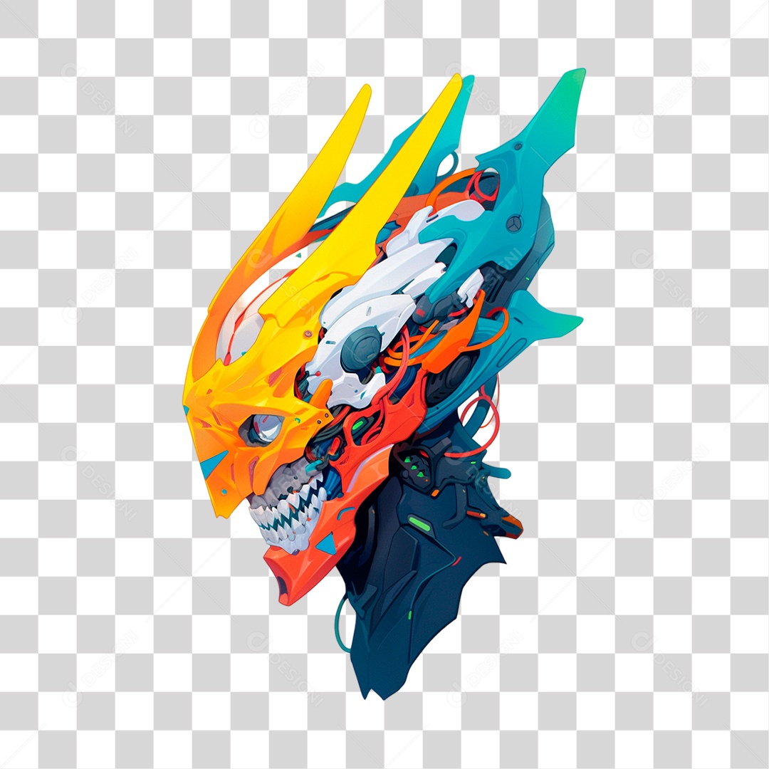 Sticker de Cabeça de Robô PNG Transparente Sem Fundo