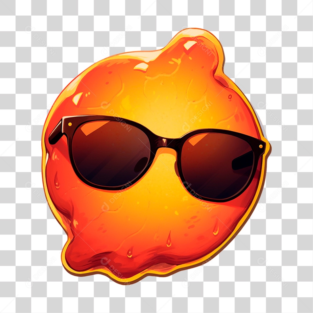 Sticker de Sol com Óculos PNG Transparente Sem Fundo