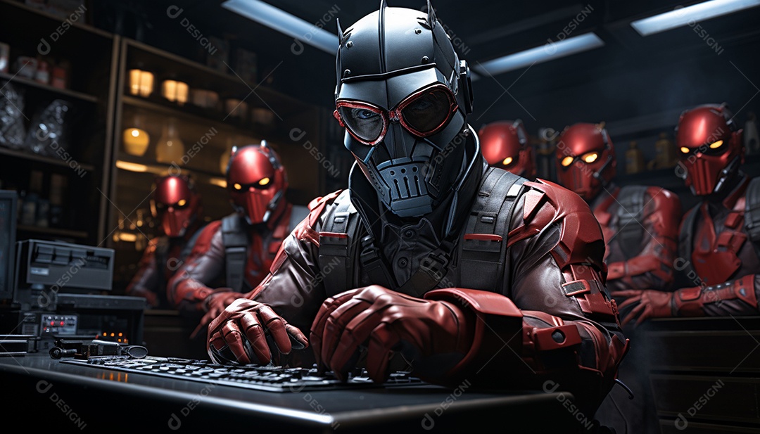 Hacker com capuz sobre fundo escuro