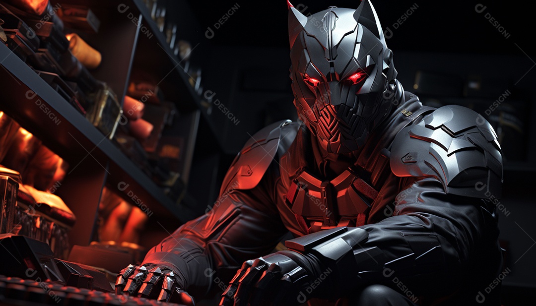 Hacker com capuz sobre fundo escuro