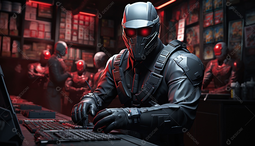 Hacker com capuz sobre fundo escuro