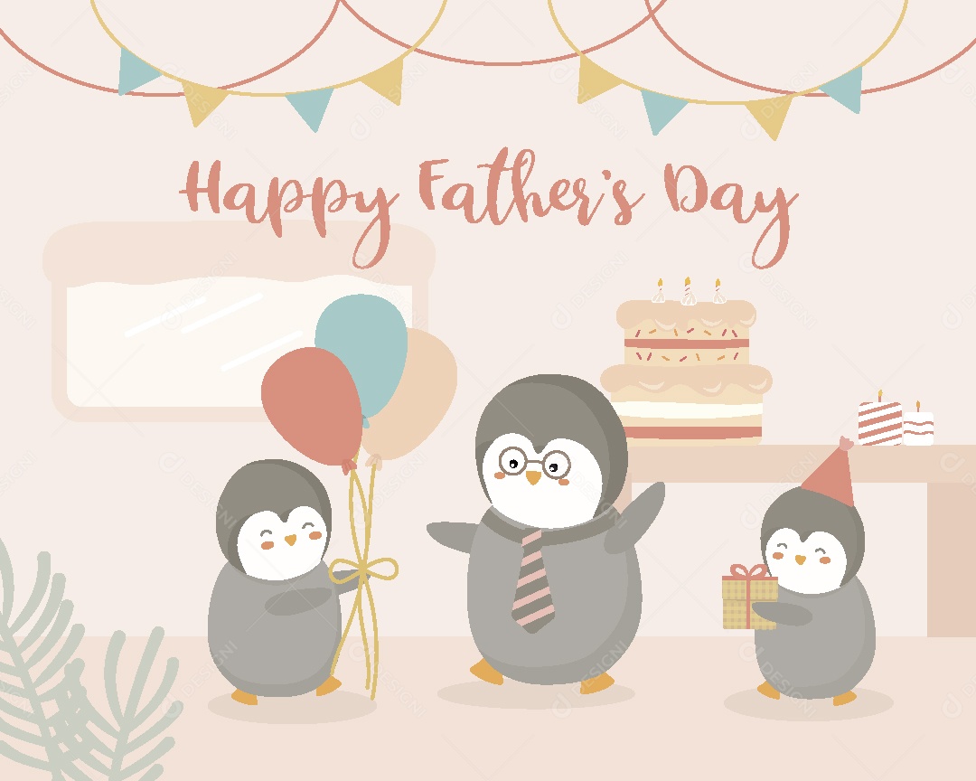 Feliz Dia dos Pais dos Animais Ilustração Vetor EPS