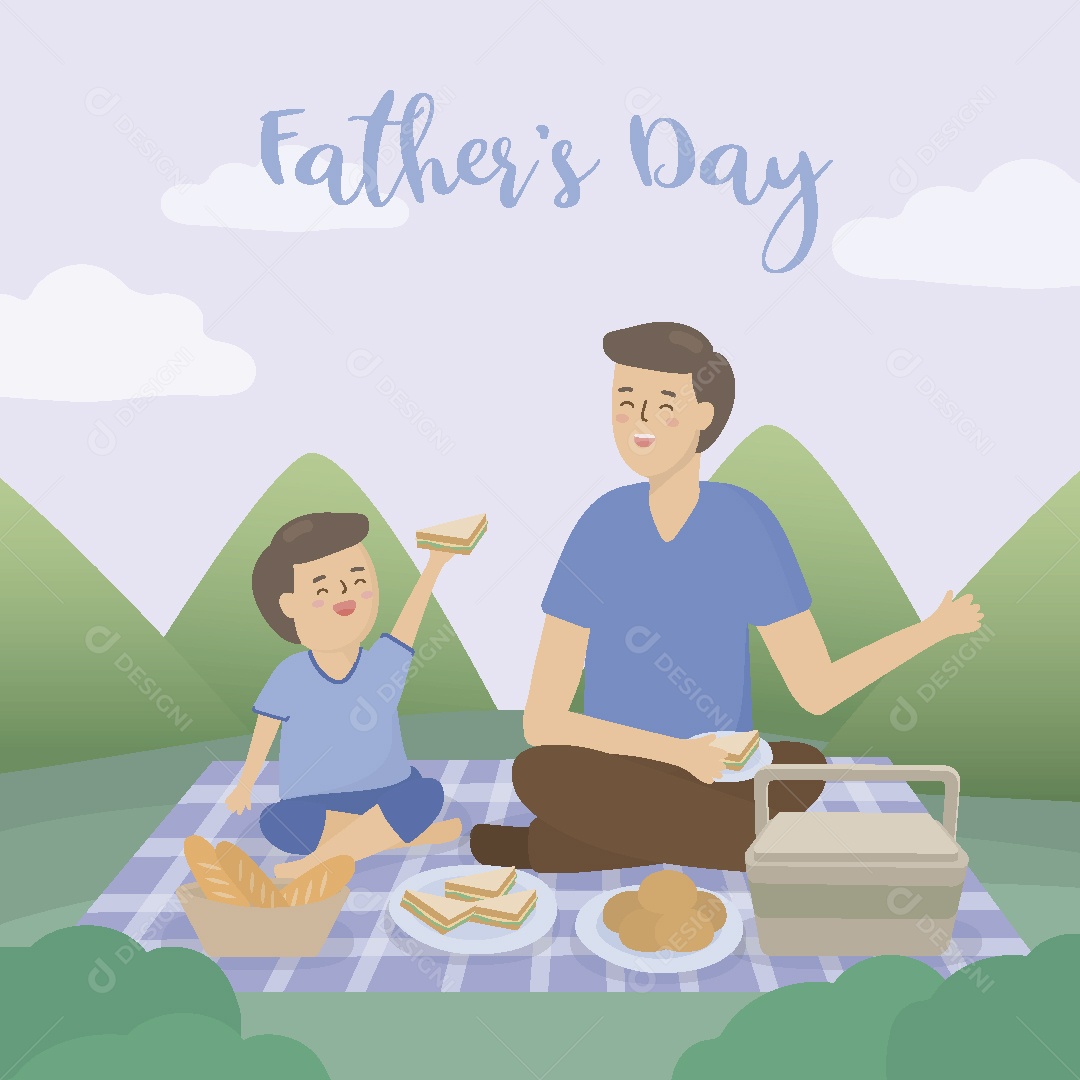 Feliz Dia dos Pais Ilustração Vetor EPS