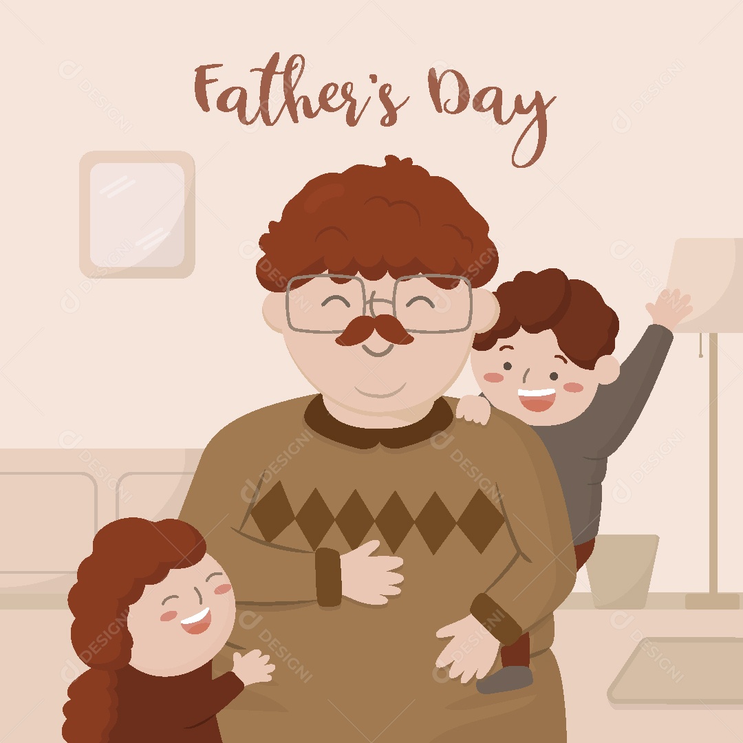 Feliz Dia dos Pais Ilustração Vetor EPS