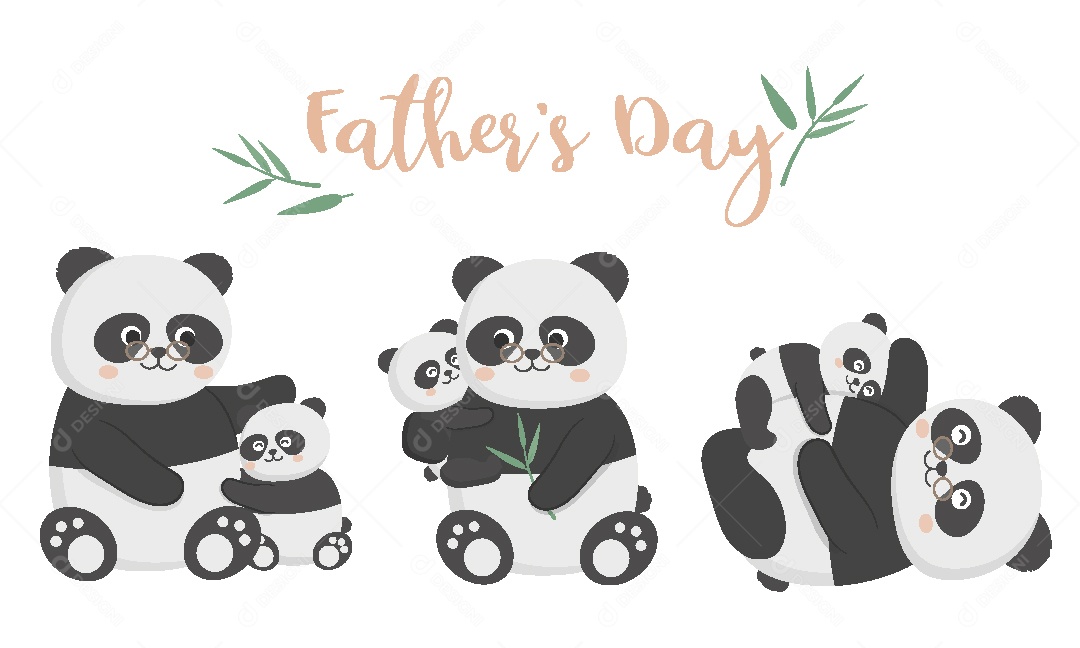 Feliz Dia dos Pais dos Animais Ilustração Vetor EPS